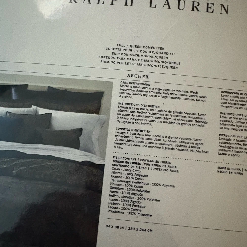 Ralph Lauren Archer Foulard Full / Queen Comforter Navy MU Msrp $475